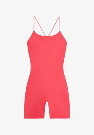OYSHO, COMFORTLUX STRAPPY BACK SHORT JUMPSUIT - Buksedragter - washed red