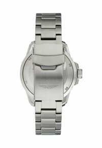 Orologio da polso in acciaio inossidabile con superficie lucidata, chiusura sicura e logo "SECTOR" inciso. Presenta una cassa rotonda e un design di bracciale a maglie.