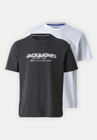 Jack & Jones JJALVIS TEE CREW NECK 2 PACK - T-shirts print - black/white