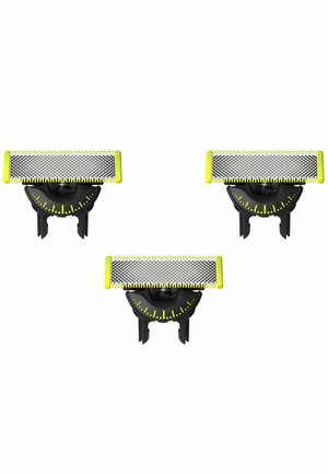 Three hair clipper comb attachments with black bases and yellow accents. Each has a mesh top and a gauge for length adjustments.