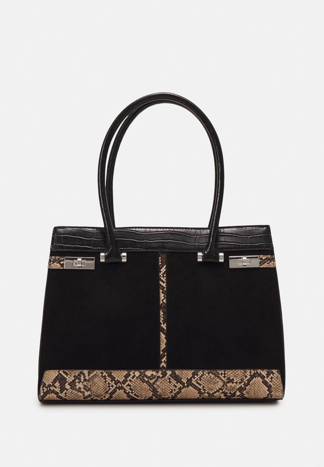 SNAKE CROC TOTE - Cabas - black