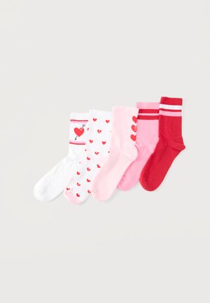 Even&Odd MIXED HEART TENNIS 5 PACK - Sokker - pink/red/white