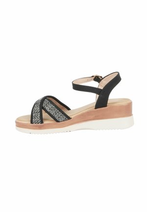 Sandali con zeppa - nero
