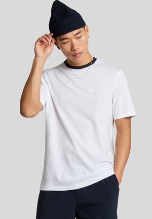 CONTRAST COLLAR SUPERFINE  - T-shirt basique - x white  dark navy