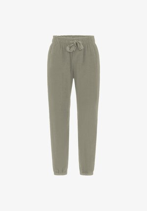 Deha, VELVET TROUSERS WITH DRAWSTRING WAIST - TROUSERS - Stoffhose - grey