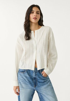Stradivarius FLOWING WITH TRIMS - Bluza - white