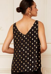 Love & Roses V NECK V BACK REGULAR FIT - Blúzka - black and gold metallic