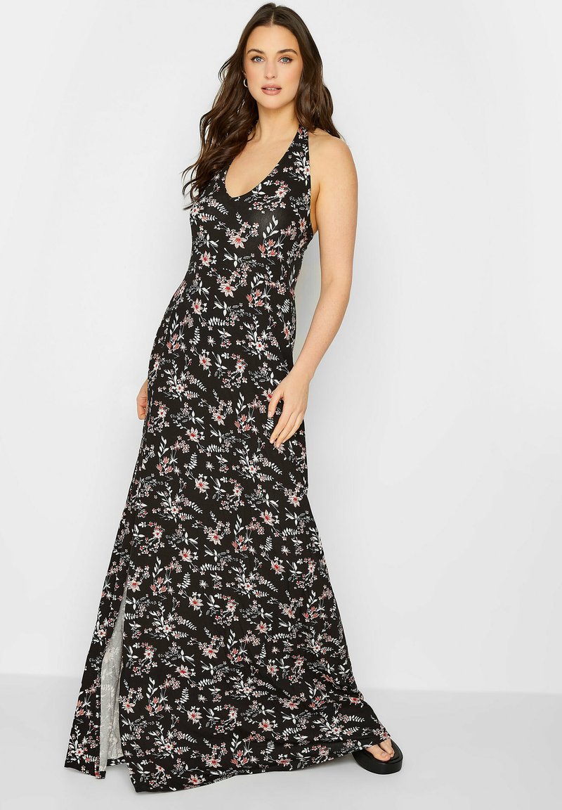 Long Tall Sally FLORAL HALTER NECK SIDE SPLIT Robe longue black/noir ZALANDO.FR