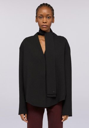 RELAXED FIT CON SCIARPA - Hemdbluse - black milano
