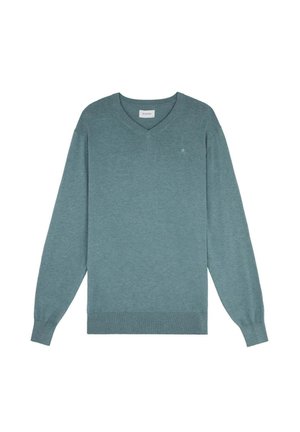 SKULL V NECK - Jersey de punto - water