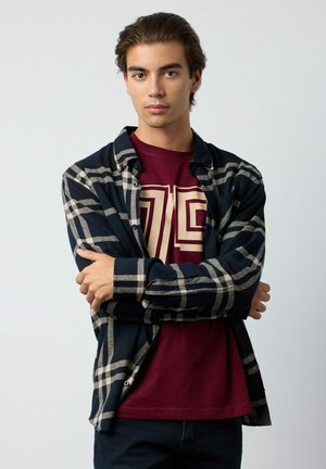 INSIDE CUADROS - Camisa - azul