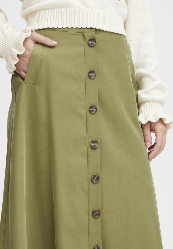 IRLEONO - A-line skirt - olive branch4