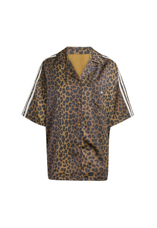 LEO PRINT SATIN - Button-down blouse - multicolor bronze strata4
