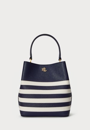 TWO-TONE LEATHER SMALL REESE BUCKET BAG - Käsilaukku - refined navy/soft white