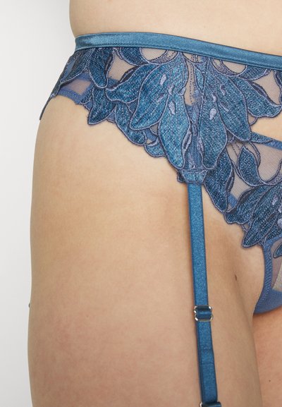 Fleur du Mal EMBROIDERY GARTER BELT - Τιράντες - spring denim
