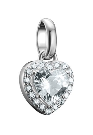 HERZ MIT CONNECT  - Anhänger - silberfarben weiß