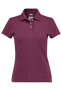 Vícebarevné polo tričko z pružné bavlny. Má klasický límeček, zapínání na dva knoflíky a diskrétní logo na hrudi.