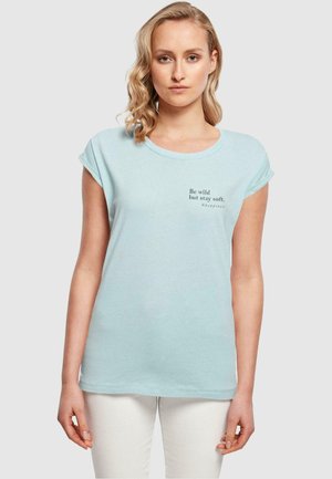 Merchcode HAPPINES  - T-shirts med print - ocean blue