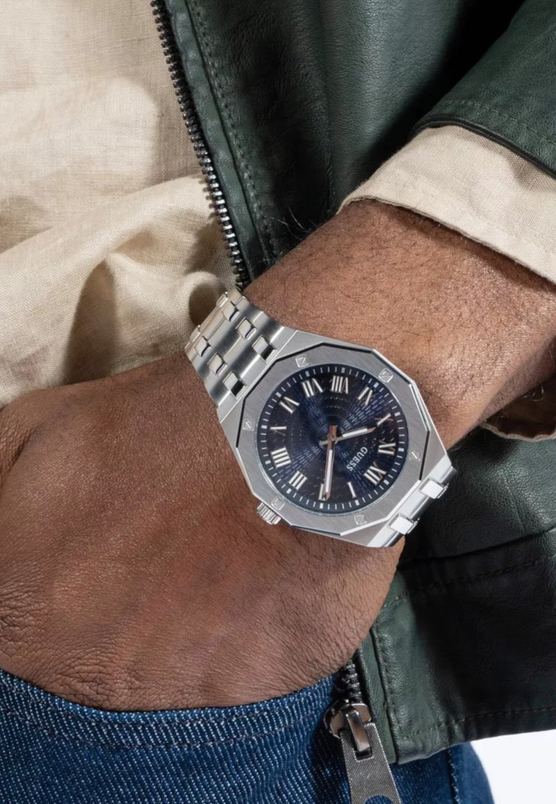 Guess ASSET - Ručni sat - blue sunray/silver-coloured