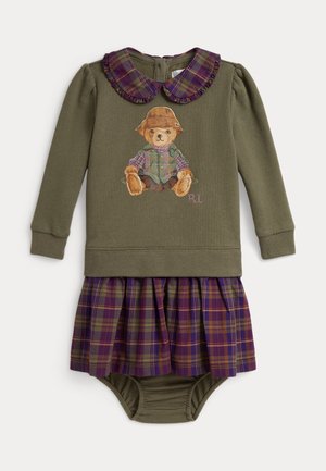 Polo Ralph Lauren, POLO BEAR FLEECE DRESS & BLOOMER 0-2Y - Robe de jour - cruise olive