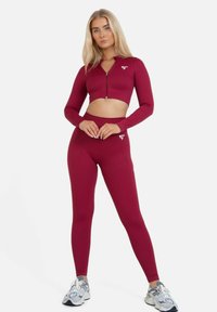 SQUATPROOF LONG SLEEVE NO SURRENDER SEAMLESS   - Sweater met rits - wine