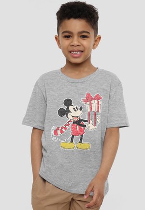 Disney MICKEY MOUSE CHRISTMAS PRESENT - Print T-shirt - mottled grey
