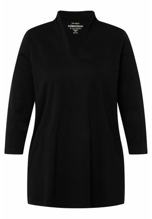 Ulla Popken À MANCHES 3/4 ET COL CALICE EN PIMA - Longsleeve - black