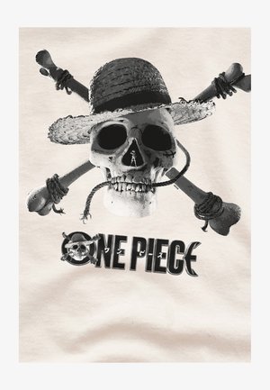 NETFLIX, ONE PIECE MONO SKULL LOGO - Print T-shirt - off white