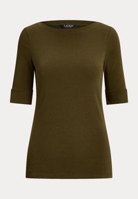STRETCH COTTON BOATNECK TEE - Basic póló - botanic green