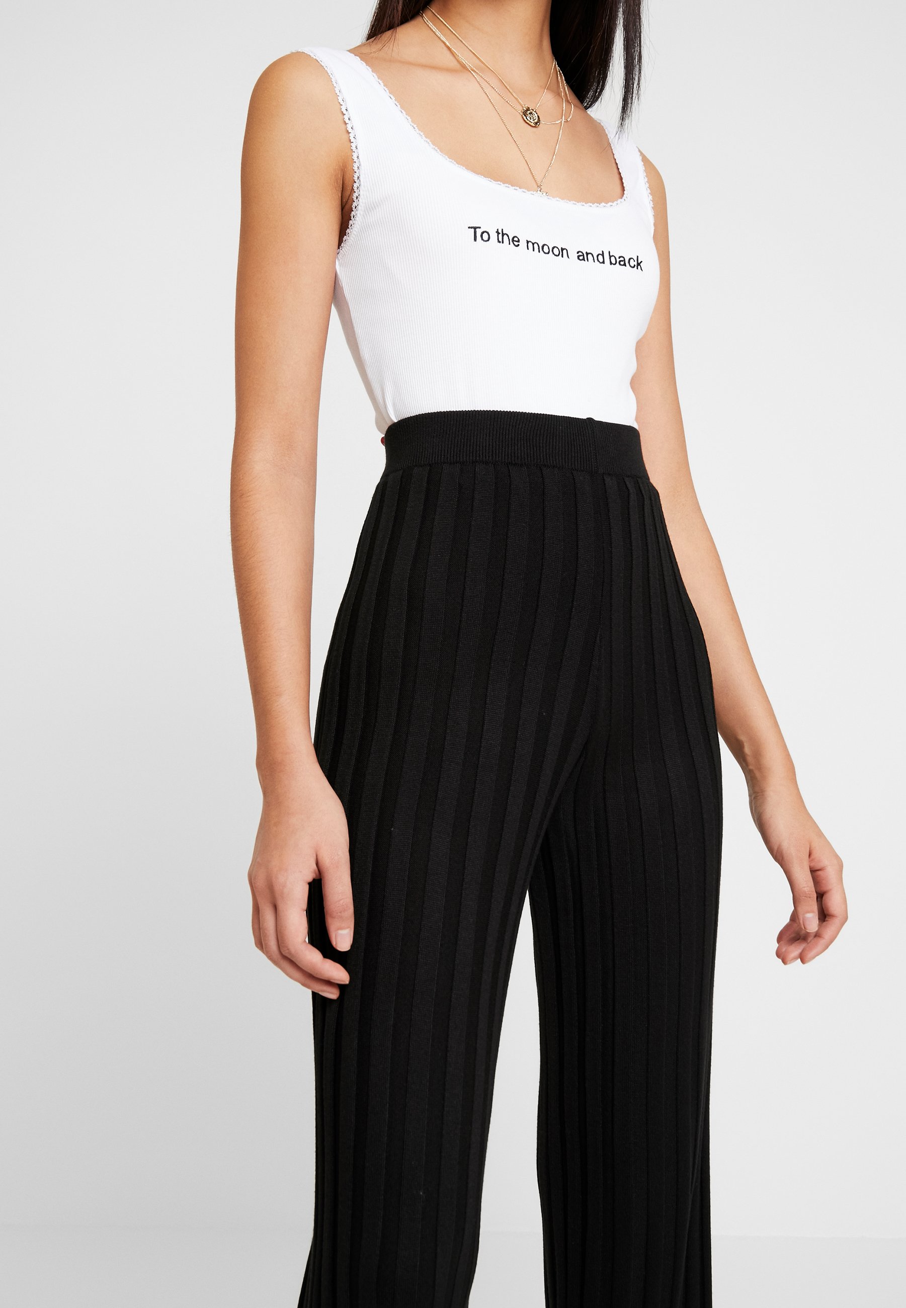 black ribbed trousers topshop