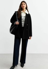 New Look STRIPED HALF ZIP - Poloshirt - white pattern