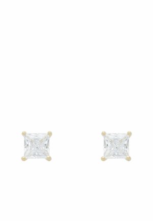 SQUARE-CUT SOLITAIRE STUD MOISSANITE - Earrings - gold-coloured
