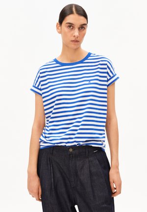 IDAARA STRIPES - T-Shirt print - white-dynamo blue