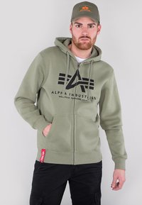 Alpha Industries - BASIC HOODY - Sweatjacke - olive Thumbnail-Bild 1