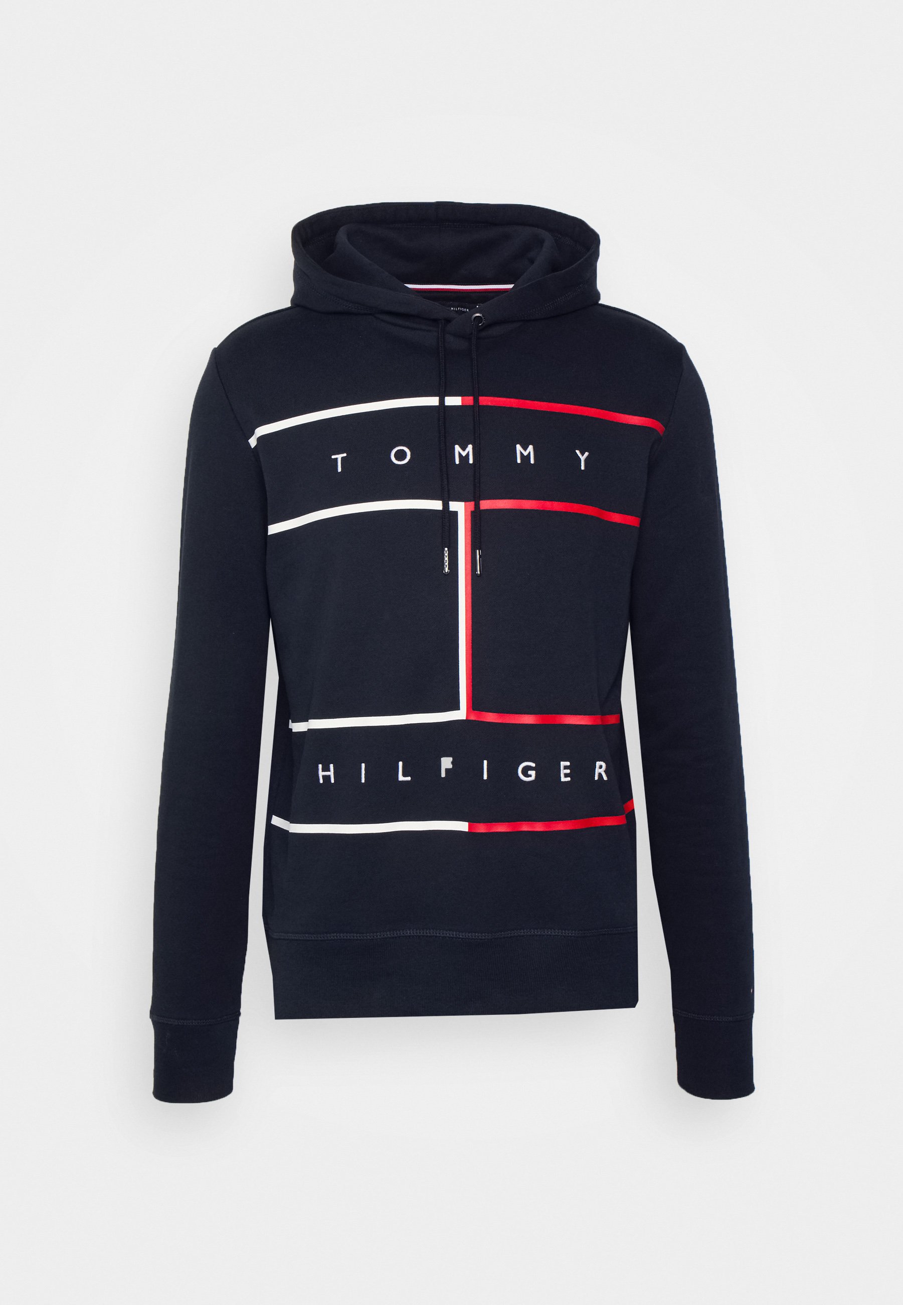 Tommy Hilfiger Large Flag Hoody Sweatshirt Desert sky, Men's, Size: Medium, Dark Blue