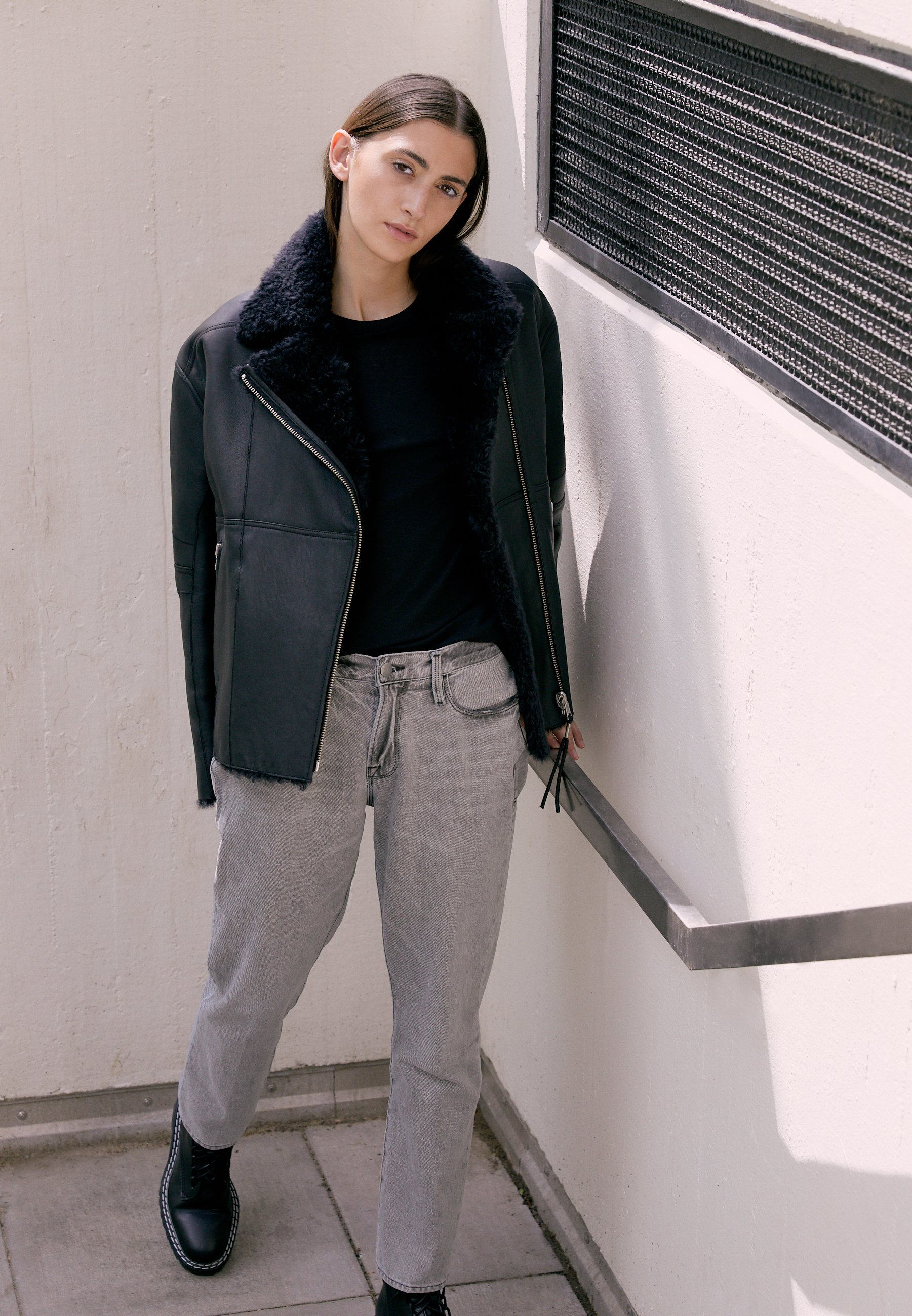 iro grey leather jacket