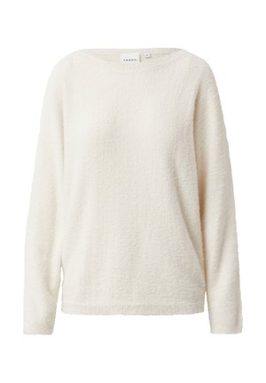 Maglione a maniche lunghe color crema con collo rotondo e tessuto morbido, taglia 36 del marchio Comma.