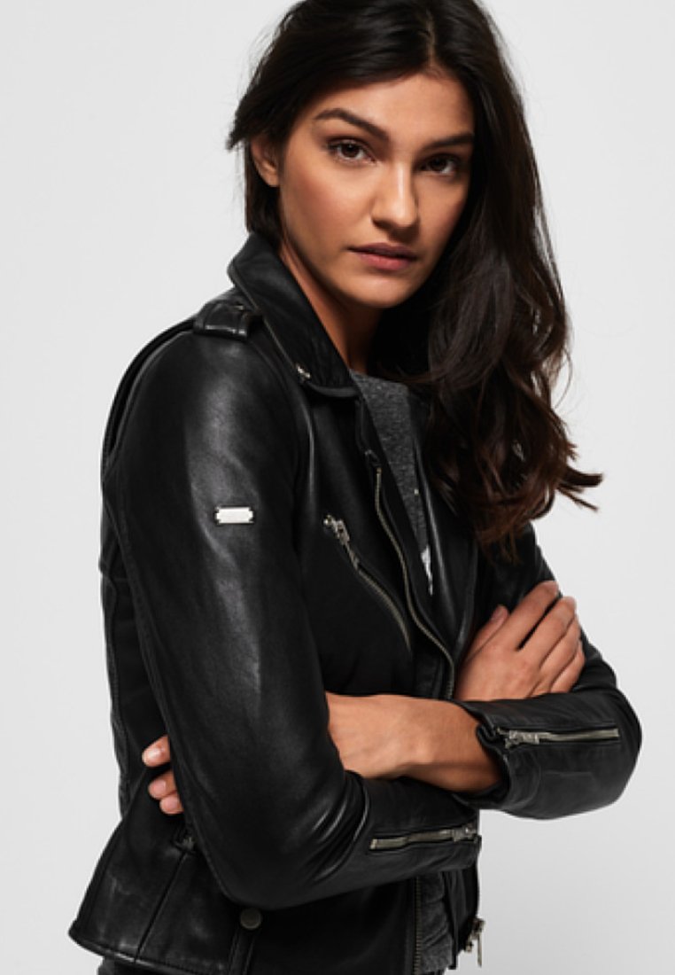 RYLEE LEREN BIKERJACK Leren jas plain RYLEE LEREN BIKERJACK Leren jas plain