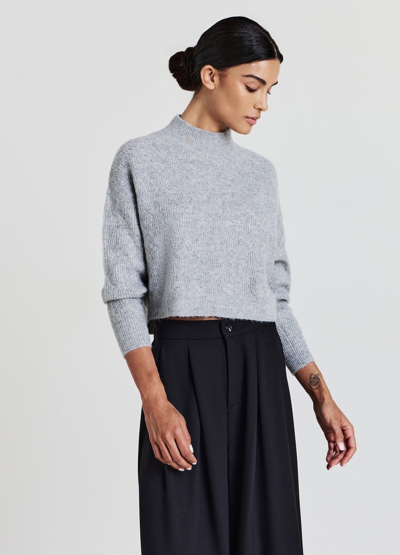 Calliope CON TRECCE - Pullover - grigio perla