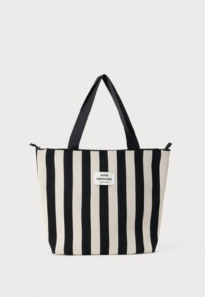 STRIPE TOTE BAG - Geantă de pânză - black