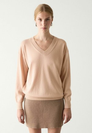 Falconeri, ULTRASOFT V-NECK - Jumper - pale pink