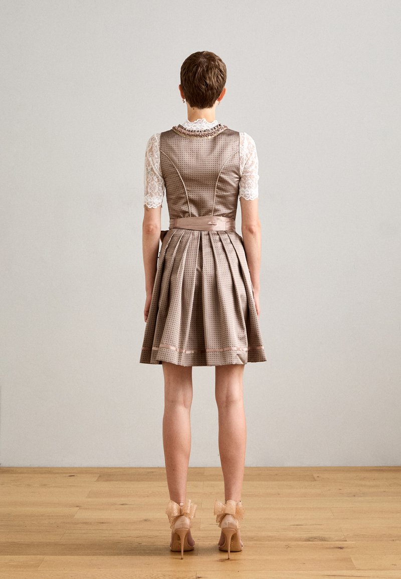 brown dirndl dress Vintage Dirndl Dress Dirndl Top Landhaus Chocolate Brown & Pink Size 36