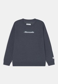 Felpa blu navy realizzata in tessuto misto cotone. Caratterizzata da maniche lunghe, collo a giro e con la scritta "Abercrombie" ricamata sul davanti.