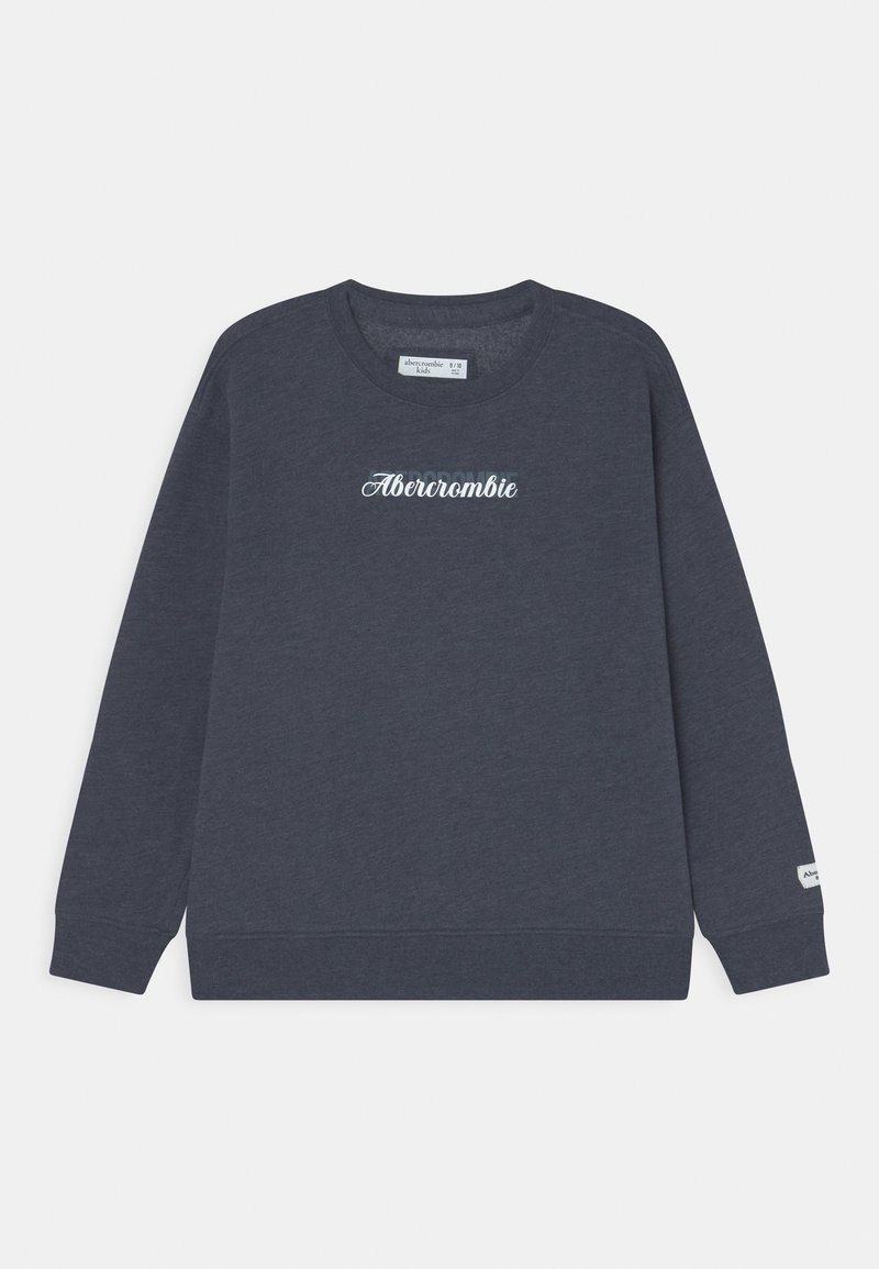 Felpa blu navy realizzata in tessuto misto cotone. Caratterizzata da maniche lunghe, collo a giro e con la scritta "Abercrombie" ricamata sul davanti.