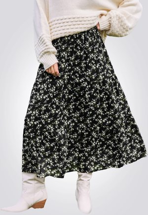 DITSY MIDI SKIRT - Gonna a campana - black