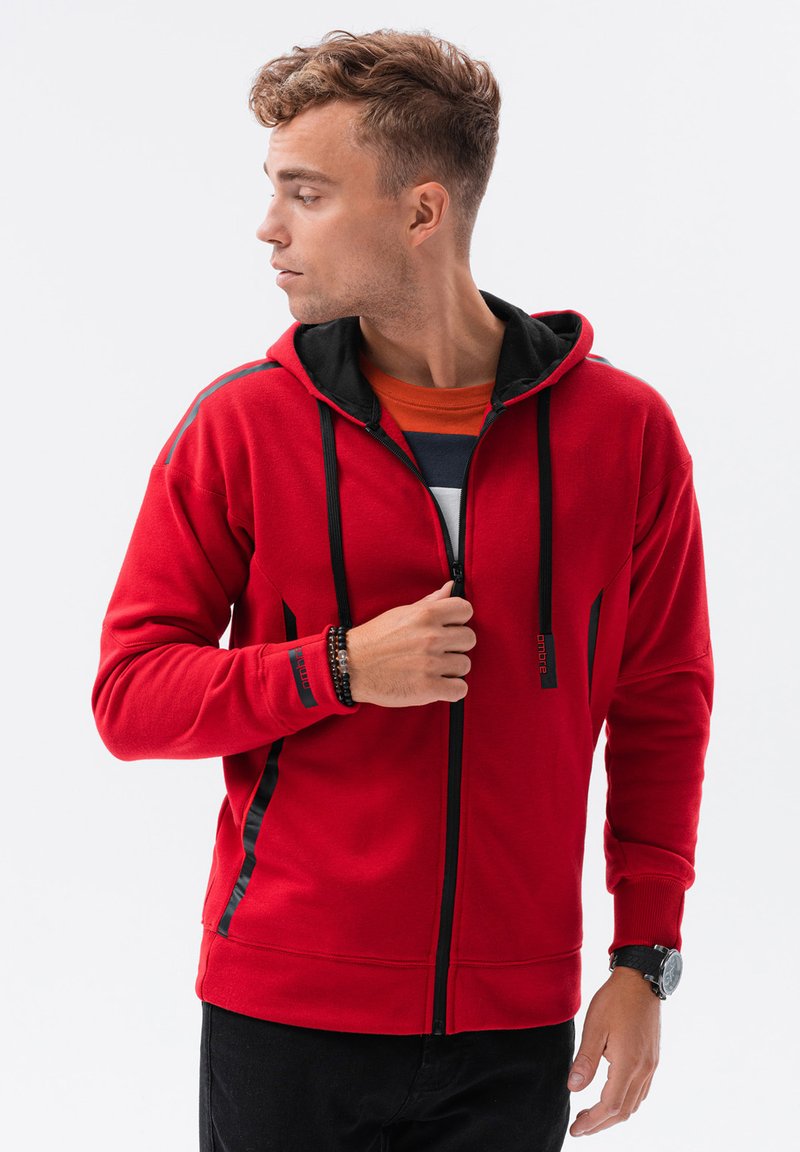Ombre Felpa con zip - red