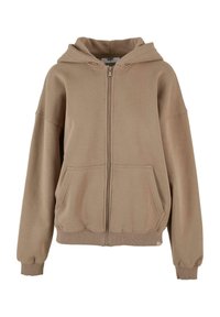 HOODY - Bluză de molton cu fermoar - brown washed