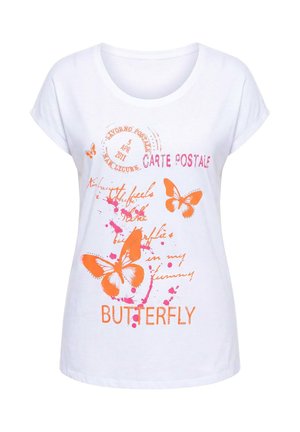 MIAMODA, T-SHIRT, COMFORT FIT, SCHMETTERLINGS-MOTIV - T-Shirt print - snow white