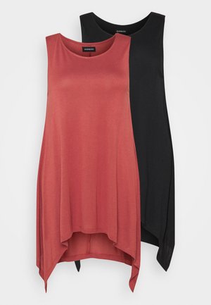 2 PACK - Top - black/bordeaux