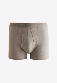 Caleçons boxers en coton gris avec une texture douce, dotés d'une taille avec logo et d'une coupe traditionnelle avec une ouverture à l'avant.